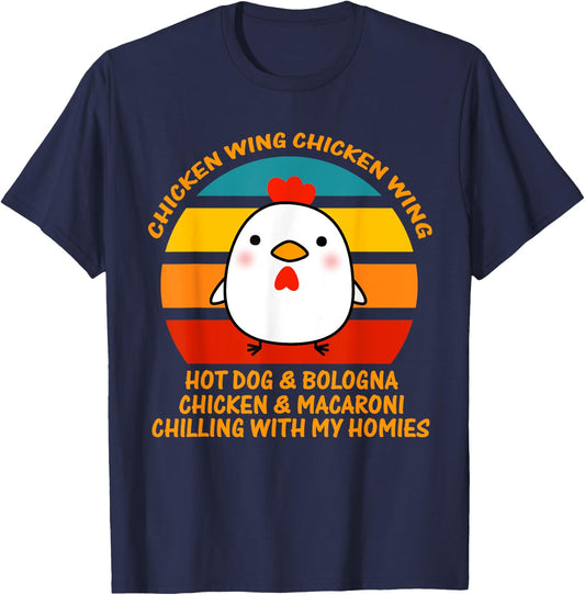 Chicken Wing Chicken Wing Hot Dog and Bologna Kids Boy Girl T-Shirt - T-Shirt | Navy