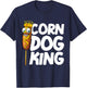 Funny Corn Dog Gift Kids Men King Hotdog Sausage Foodie T-Shirt - T-Shirt | Navy