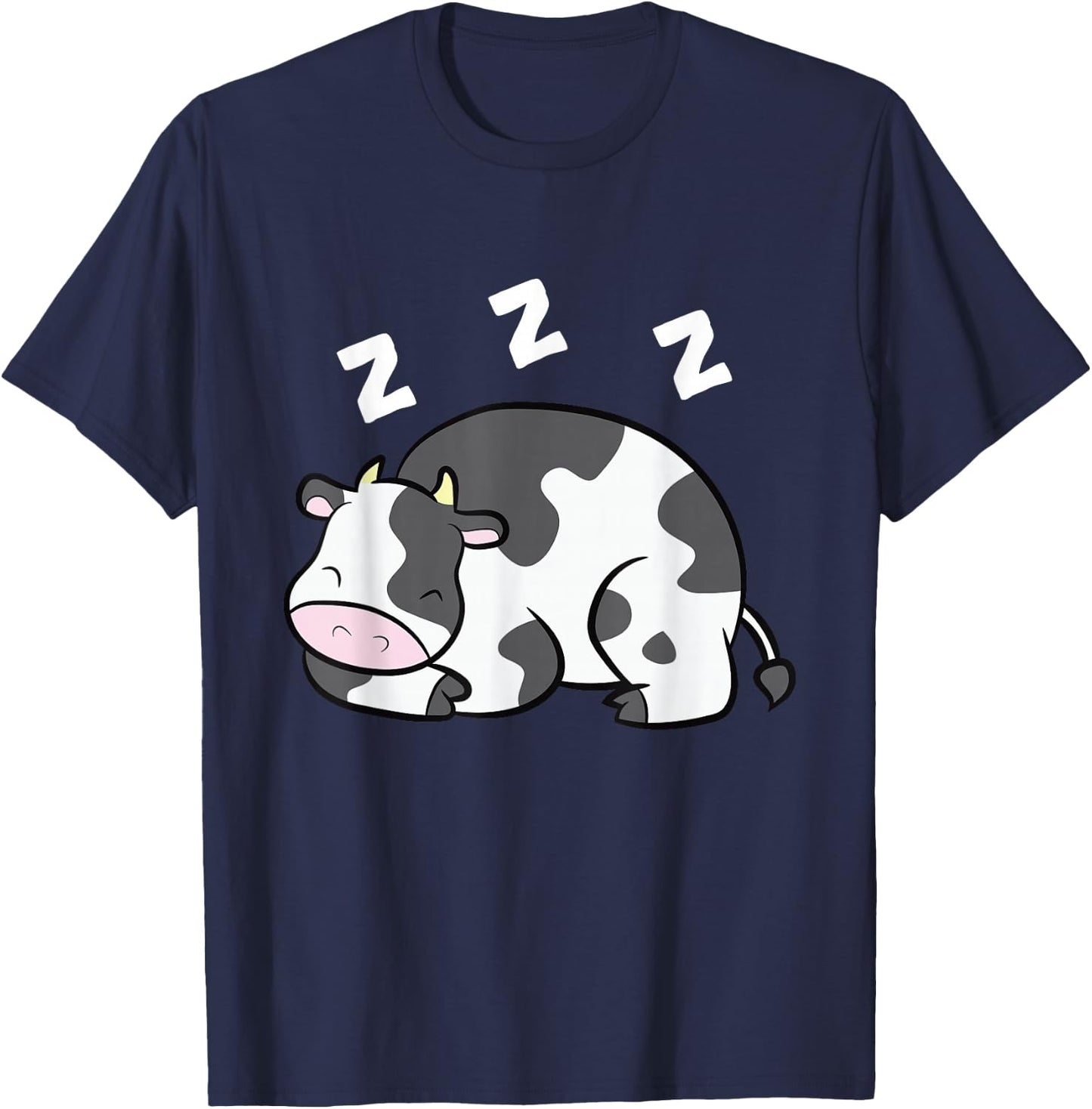 Cow Farm Animal Funny Cow Pajama Sleeping Cow T-Shirt - T-Shirt | Navy