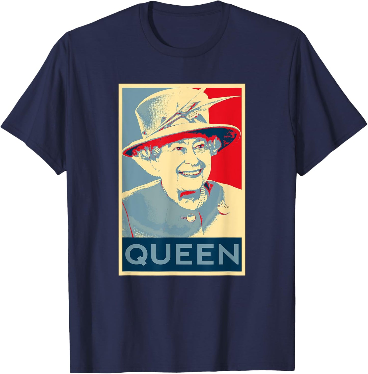 Elizabeth Her Royal Highness Queen of England T-Shirt - T-Shirt | Navy