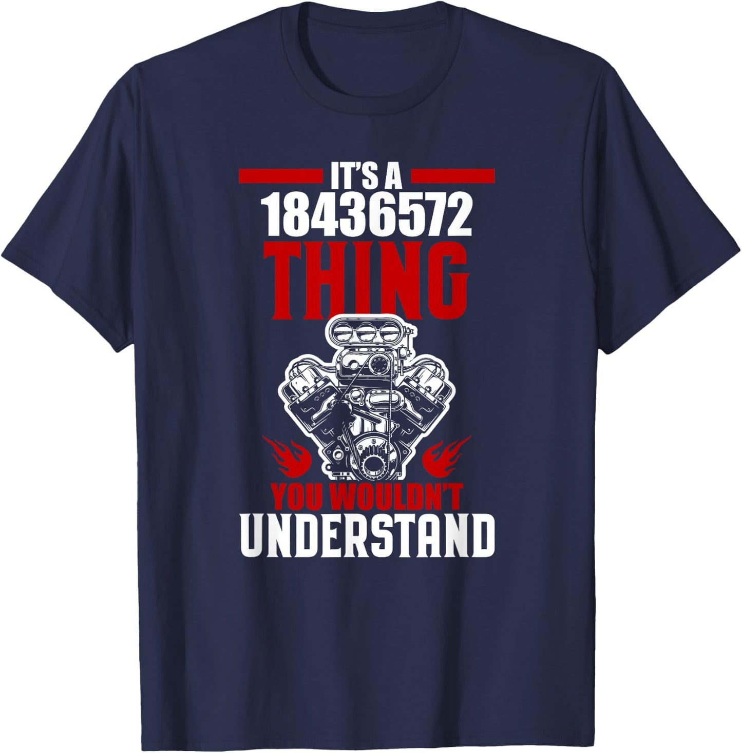Chev V8 Engine 18436572 Fire Order T-Shirt - T-Shirt | Navy