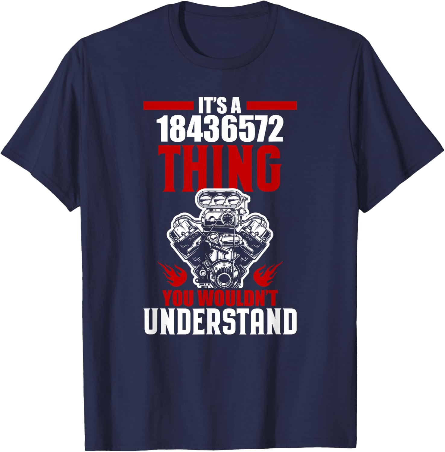 Chev V8 Engine 18436572 Fire Order T-Shirt - T-Shirt | Navy