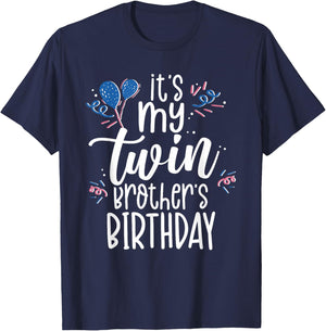 My Twin Brother's Birthday Gemini Gemini T-Shirt - T-Shirt | Navy