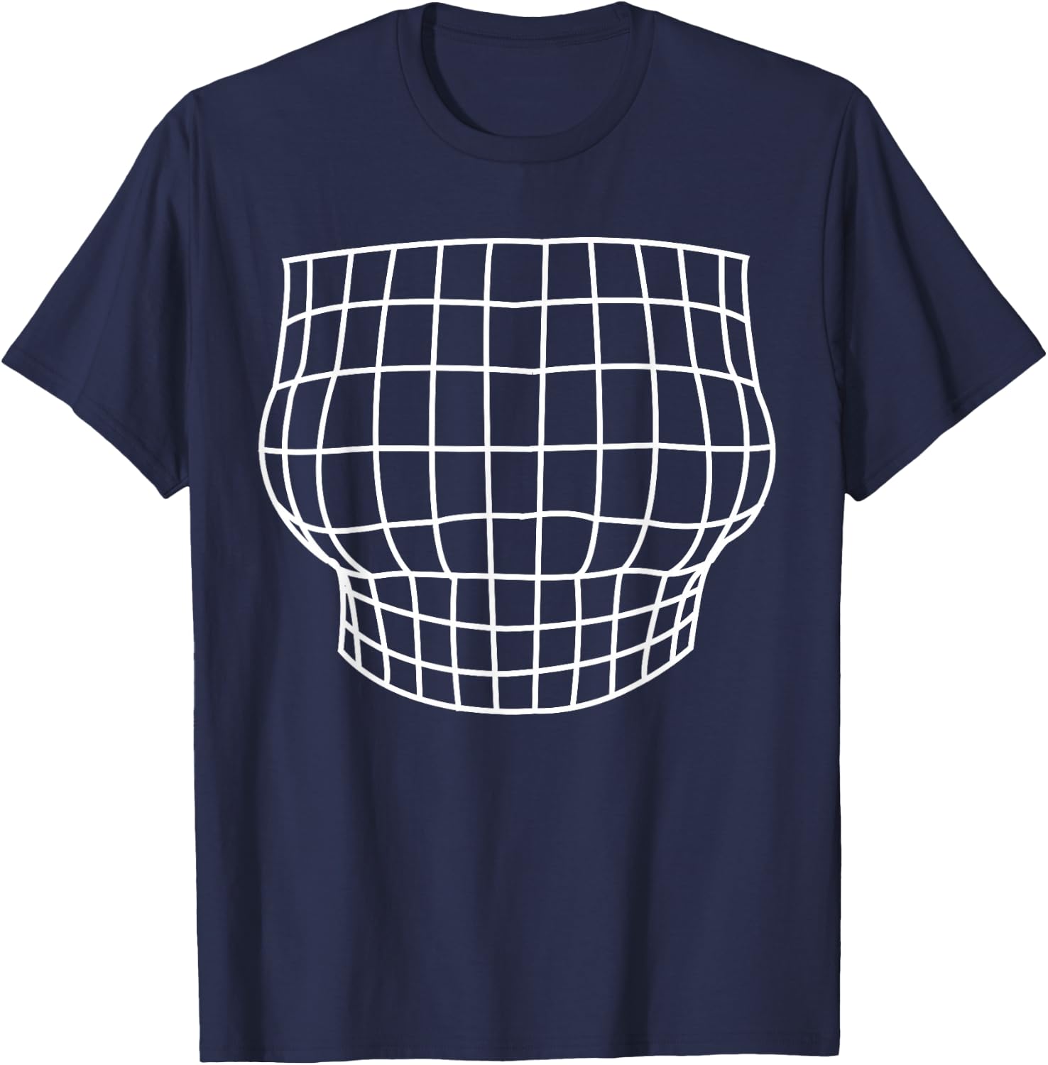Magnified Chest Optical Illusion T-Shirt - T-Shirt | Navy