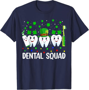Dental Squad Irish Leprechaun Tooth Dentist St Patrick's Day T-Shirt - T-Shirt | Navy