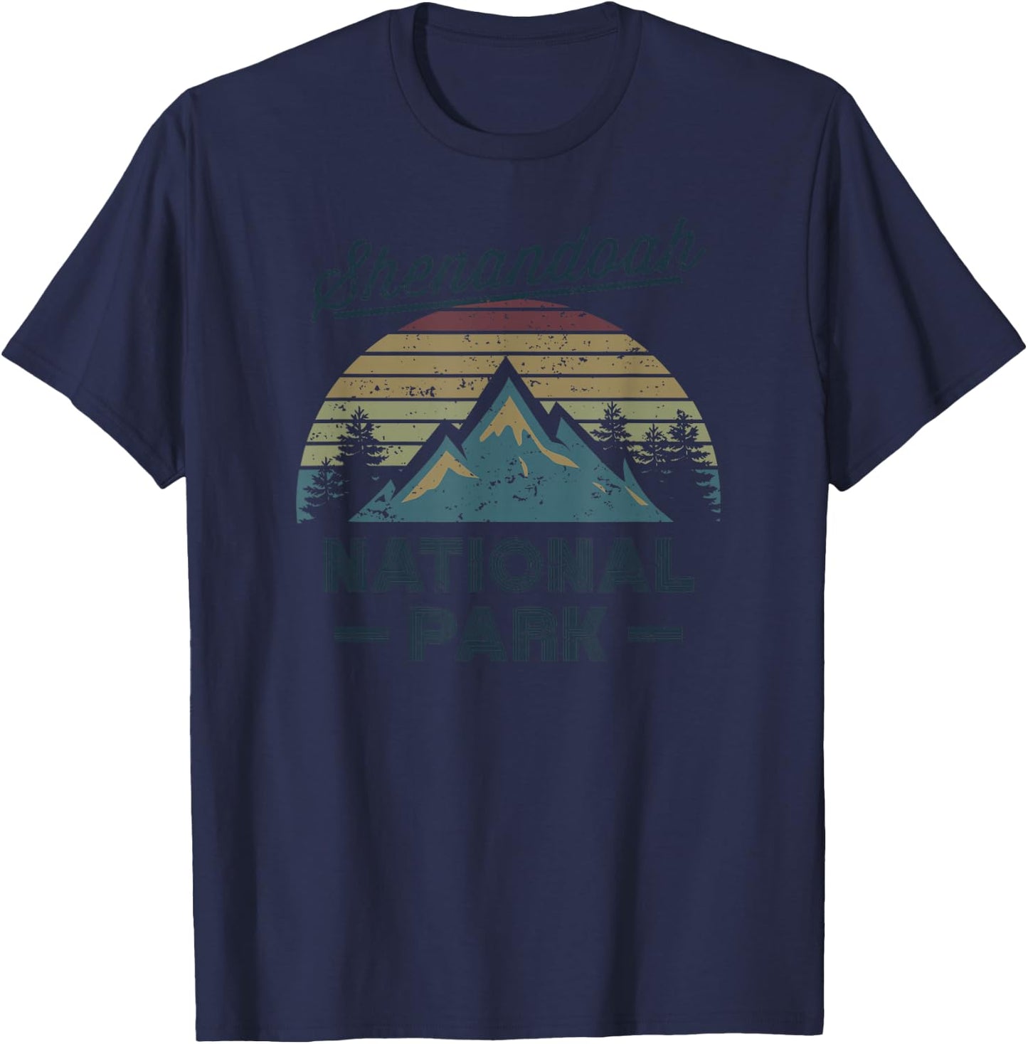 SHENANDOAH NATIONAL PARK Vintage Sunset Love Hiking Camping T-Shirt - T-Shirt | Navy