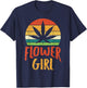 Flower Girl Weed Retro 420 THC Pot Cannabis Pun Stoner Gift T-Shirt - T-Shirt | Navy