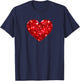 Red Heart Funny Cute Design Women Hearts T-Shirt - T-Shirt | Navy