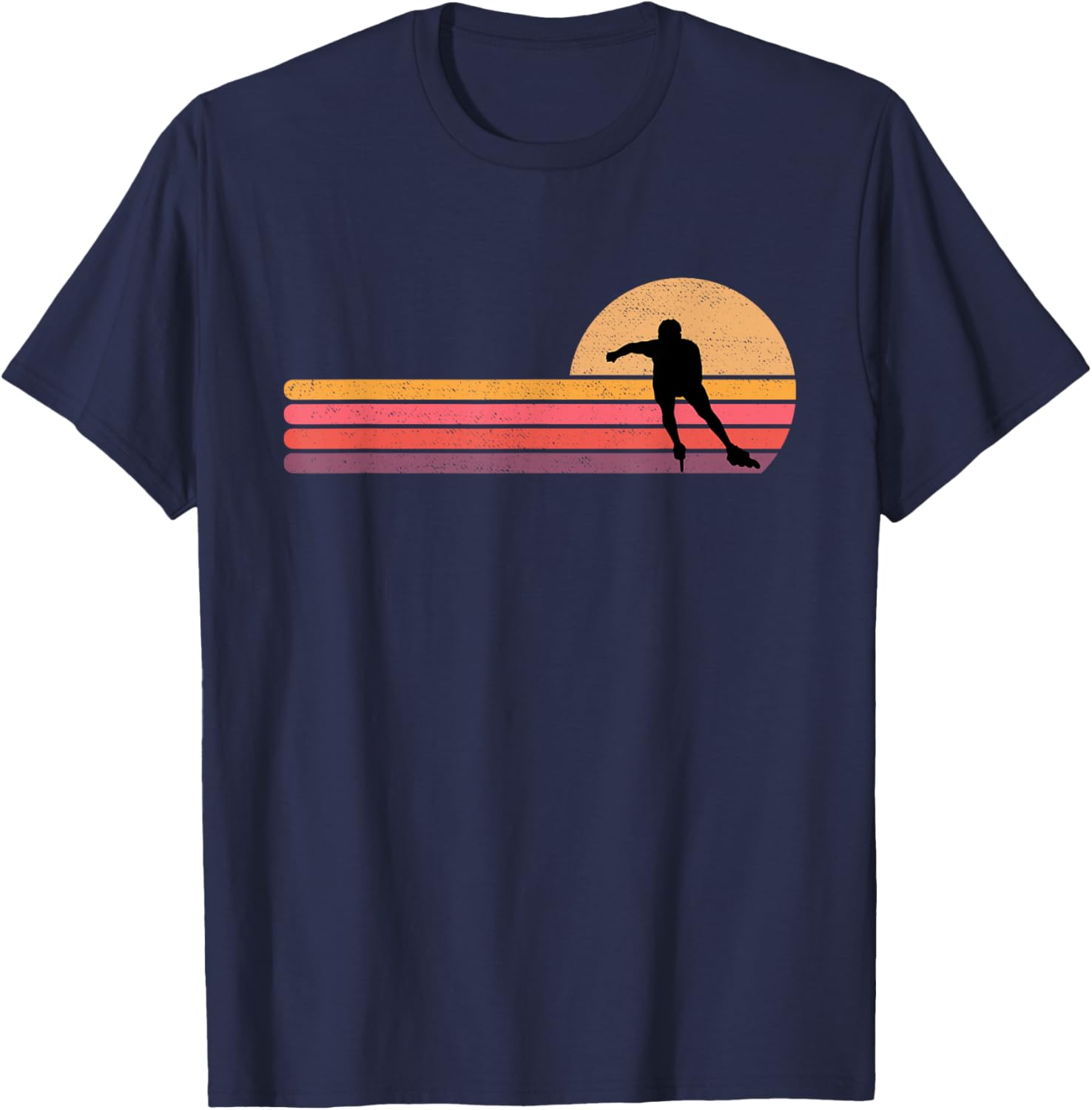 Rollerblading Funny Retro Vintage Gift T-Shirt - T-Shirt | Navy