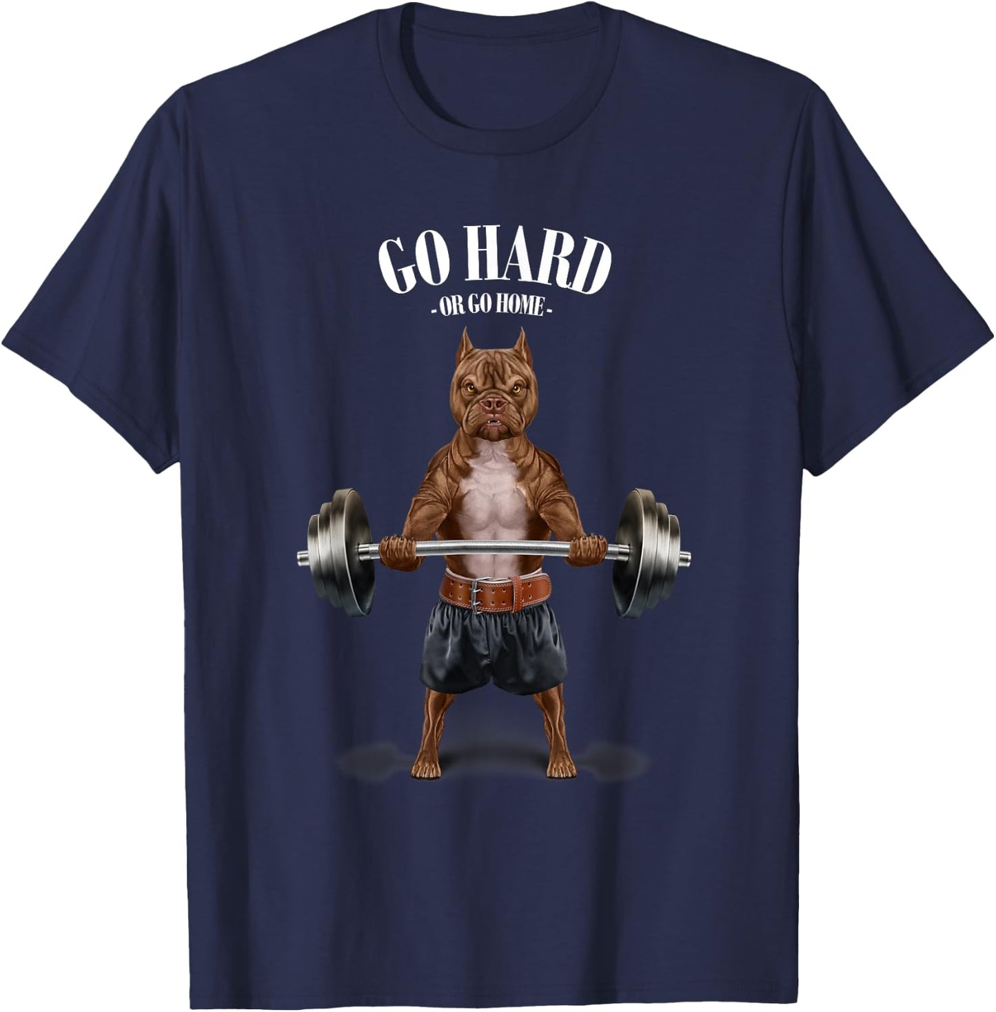 American Bully Dog Muscle Training Weightlifting Fitness Gym Men Women Girls Kids T-Shirt - T-Shirt | Navy