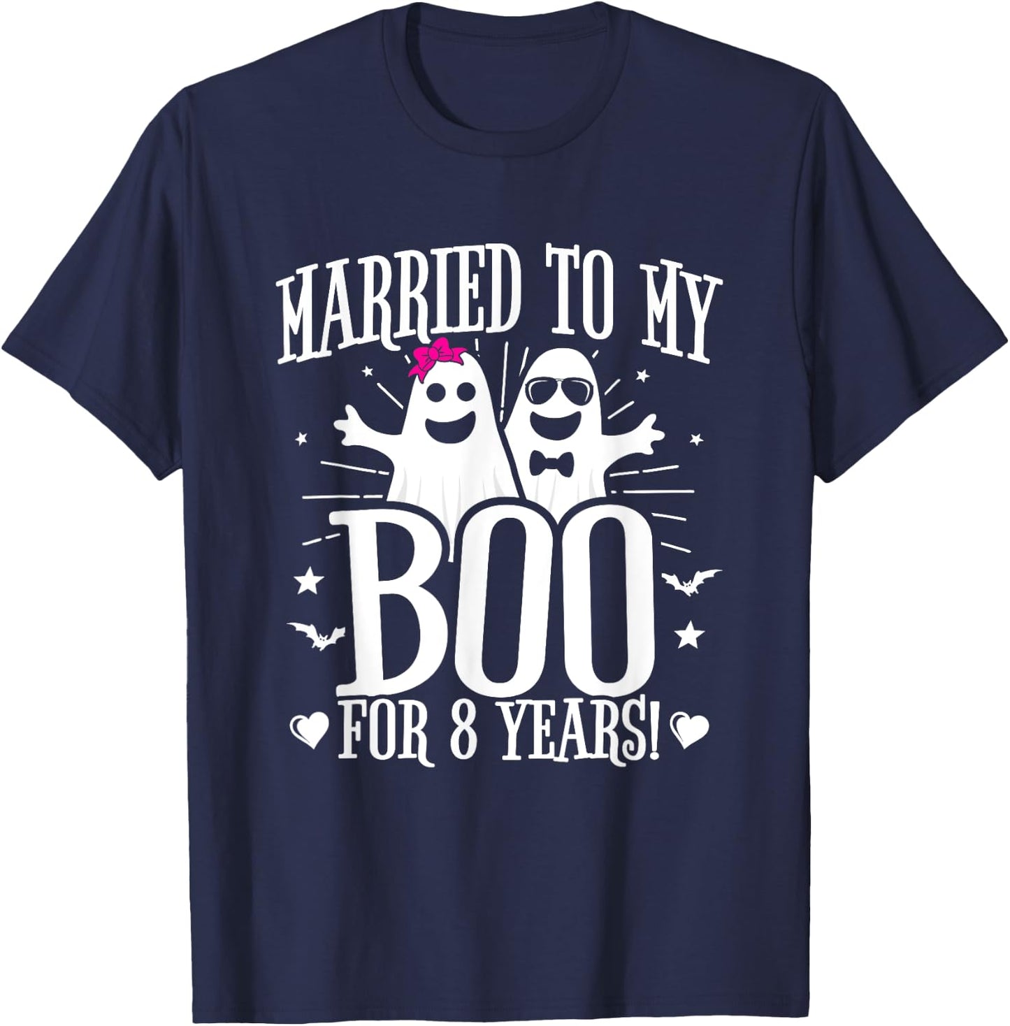 Funny 8th Wedding Anniversary October 8th Anniversary T-Shirt - T-Shirt | Navy