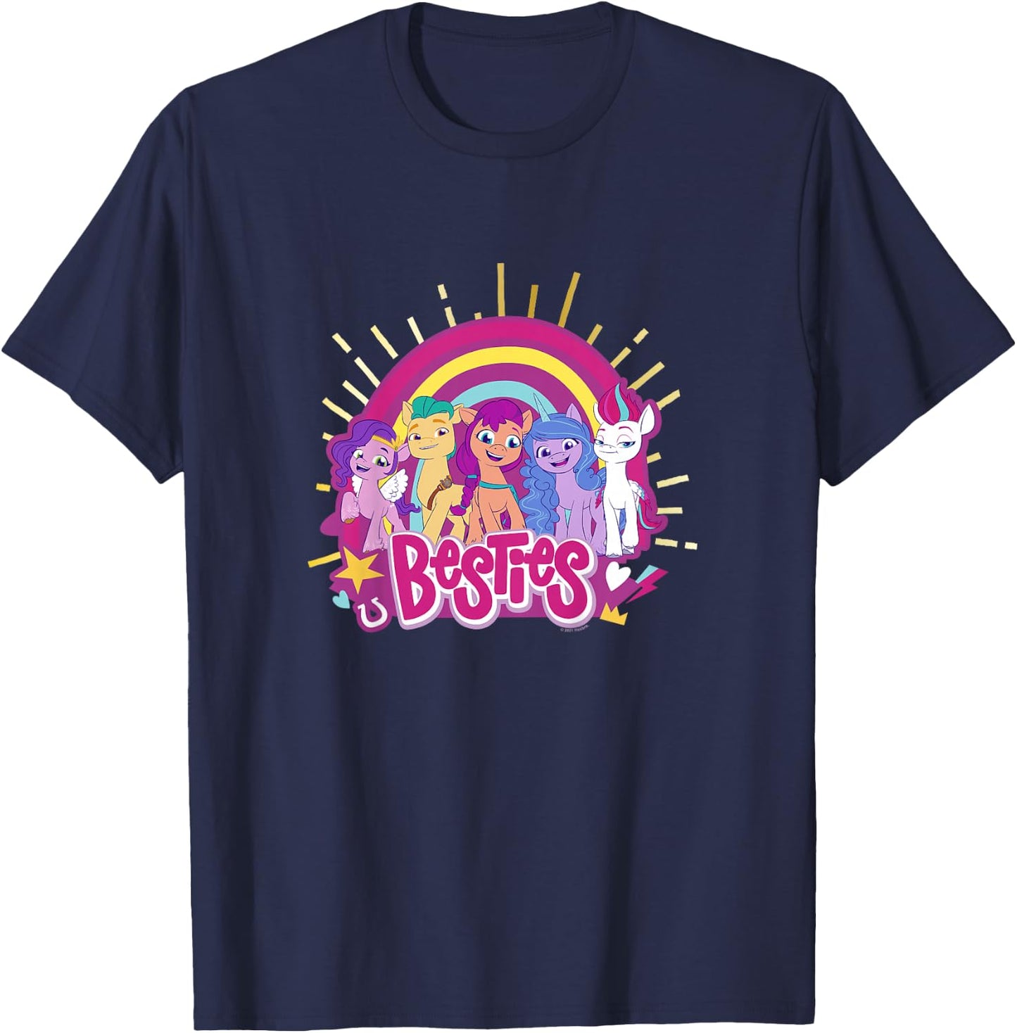 Hasbro My Little Pony: A New Generation Pony Line Up Besties T-Shirt - T-Shirt | Navy