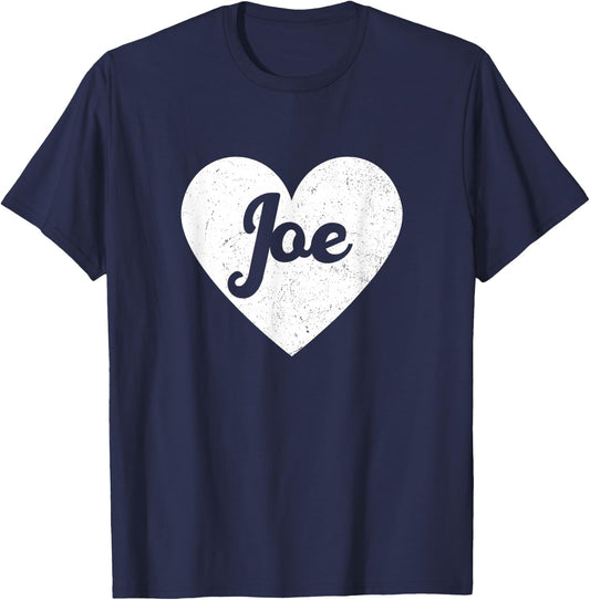 I Heart Joe - First Names And Hearts, I Love Joe T-Shirt - T-Shirt | Navy