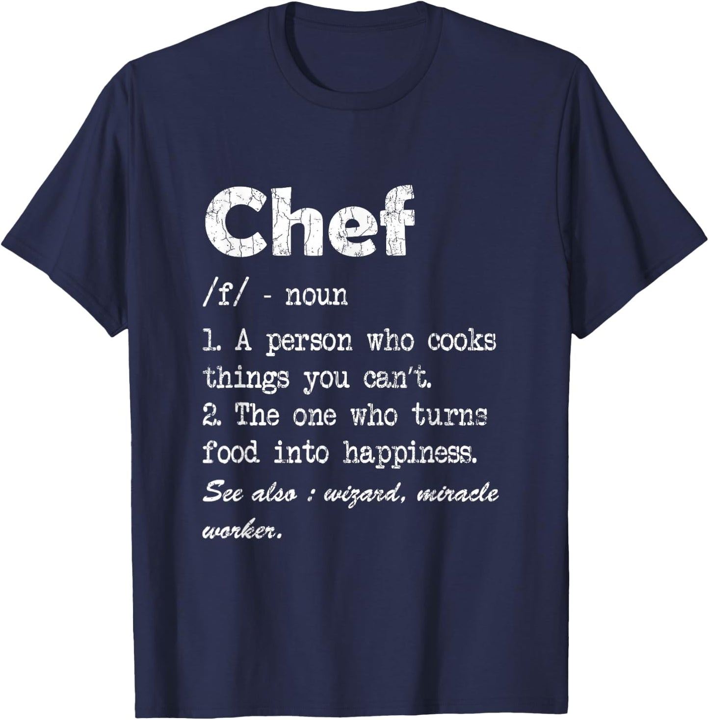 Chef Definition Funny Cook Cooking Graphic T-Shirt - T-Shirt | Navy