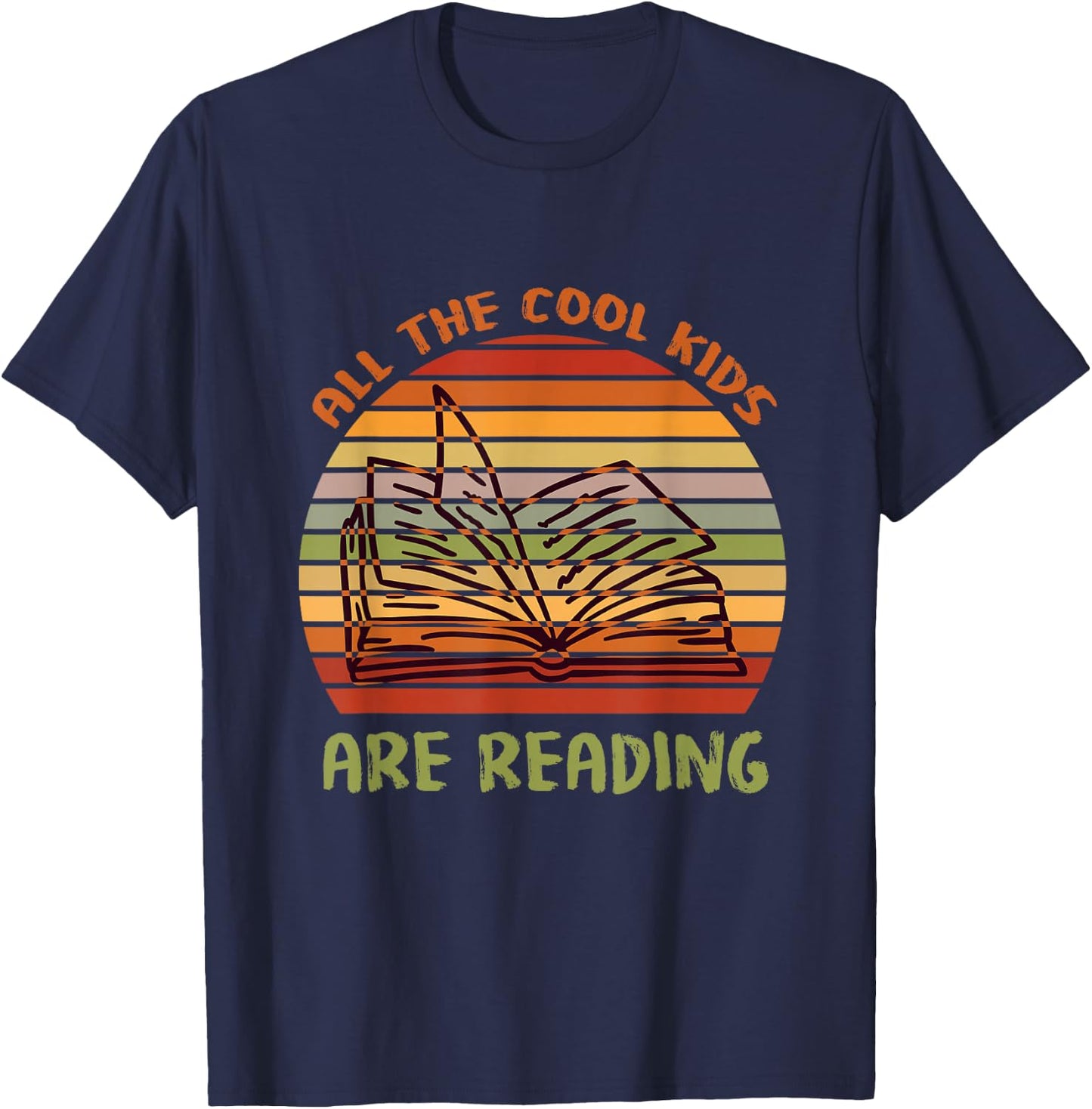 Reading Quote Designs All The Cool Kids are Reading for Kids T-Shirt - T-Shirt | Navy