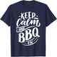 Keep Calm And BBQ On T-Shirt - T-Shirt | Navy
