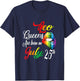 Rainbow LIps Queens Are Born On July 25th Leo Girl BIrthday T-Shirt - T-Shirt | Navy