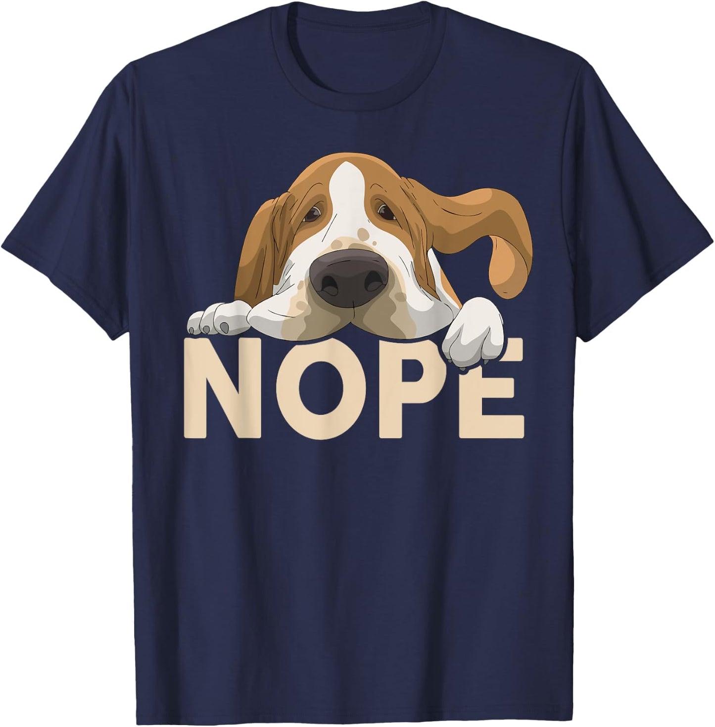 Basset-Hound Shirt Nope Lazy Dog Funny Men Women Lover Gift T-Shirt - T-Shirt | Navy