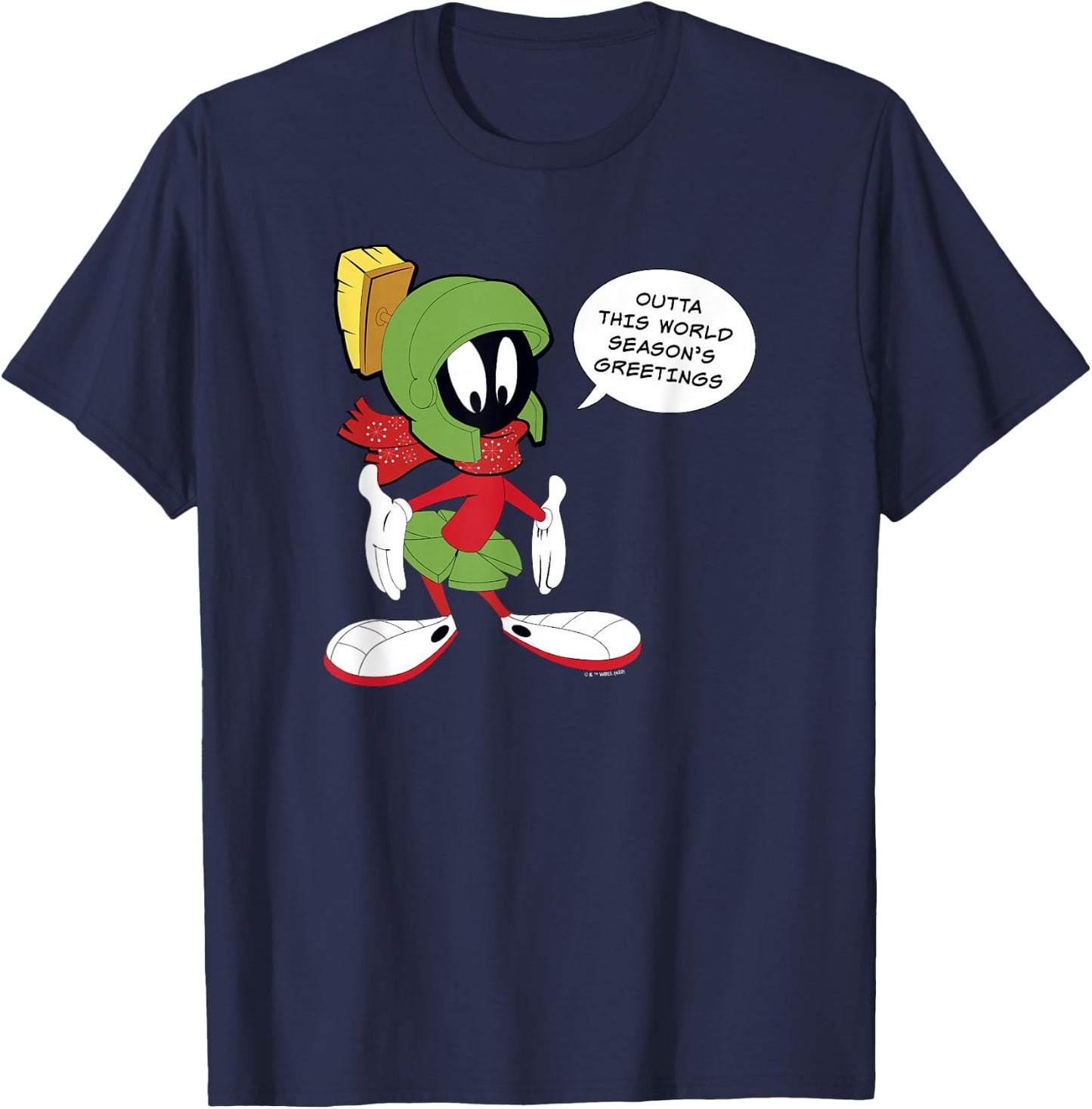 Looney Tunes Marvin Season's Greetings Christmas T-Shirt - T-Shirt | Navy