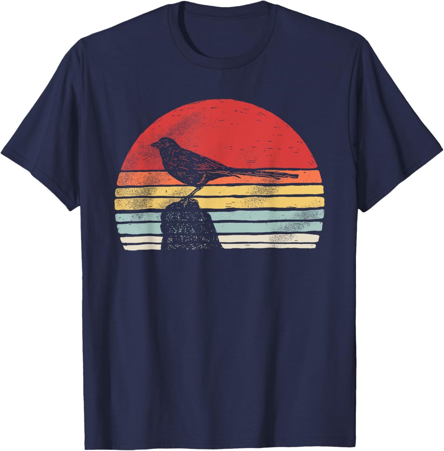 Vintage Retro Magpie Bird T-Shirt - T-Shirt | Navy