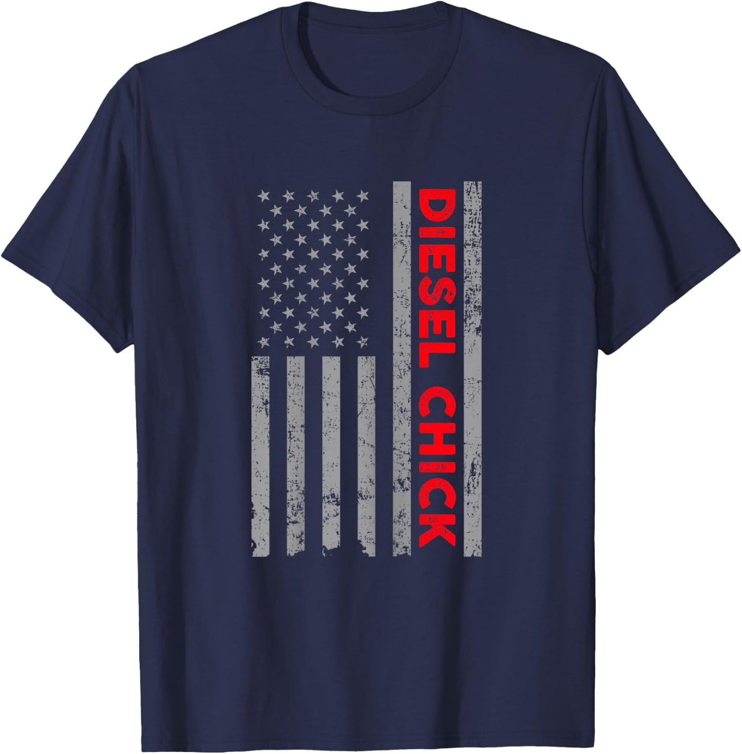 Ladies Diesel Chick Truck, Dirty Diesel Mechanic Female Gift T-Shirt - T-Shirt | Navy