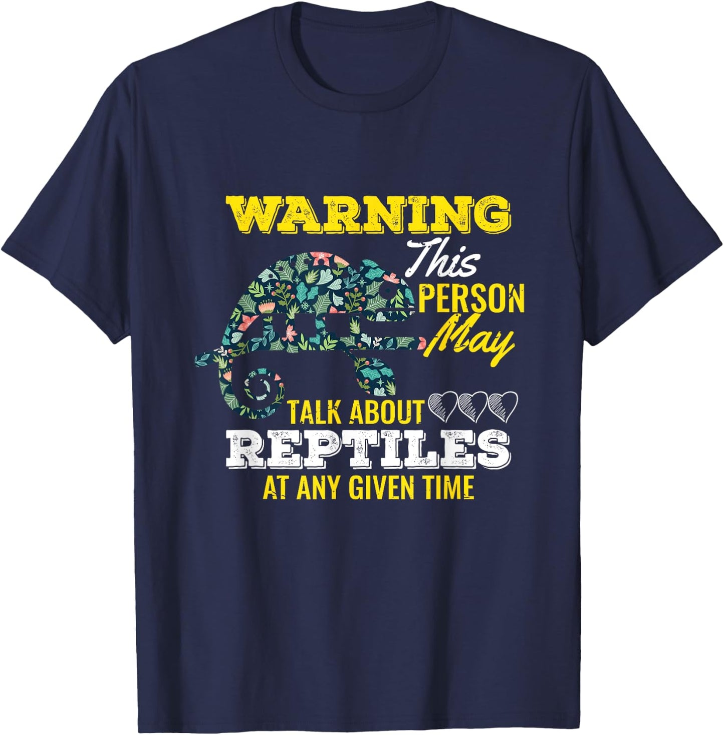 UAB KIDKIS Funny Reptile Lover - -Adults/Kids, Black, Short Sleeve, Small T-Shirt - T-Shirt | Navy