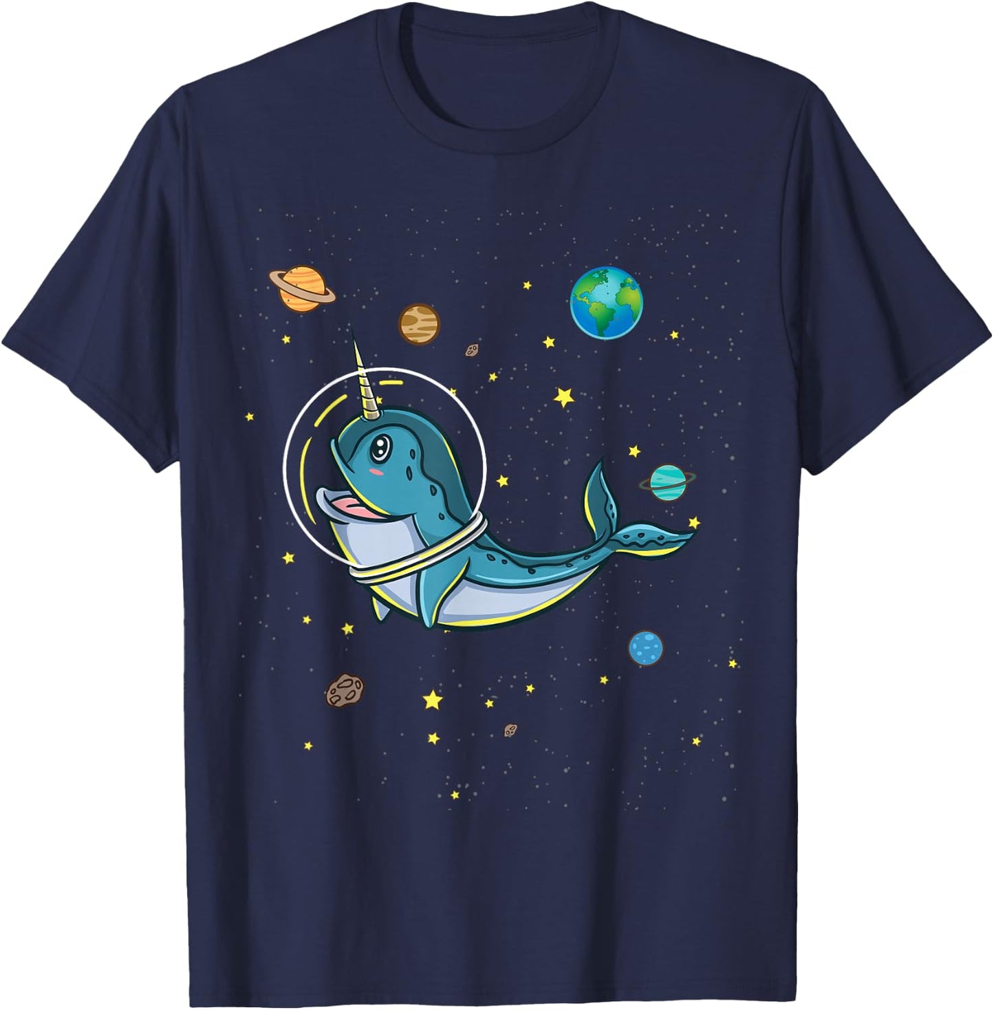 Narwhal In Space Narwhal Lover T-Shirt - T-Shirt | Navy