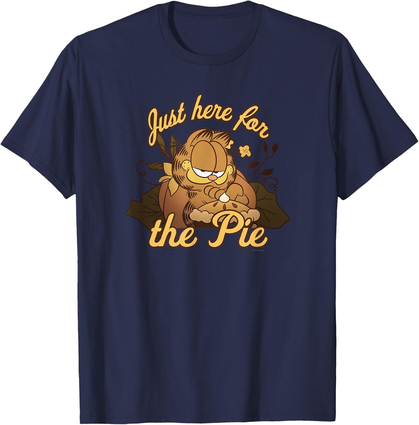 Garfield Thanksgiving Just Here For The Pie T-Shirt - T-Shirt | Navy