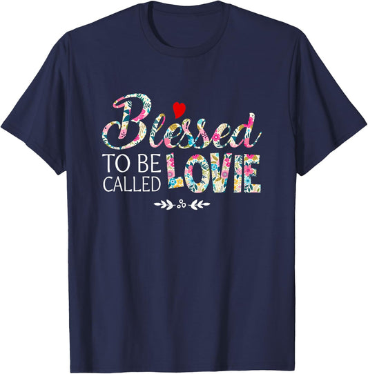 Blessed To Be Called Lovie Apparel T-Shirt - T-Shirt | Navy
