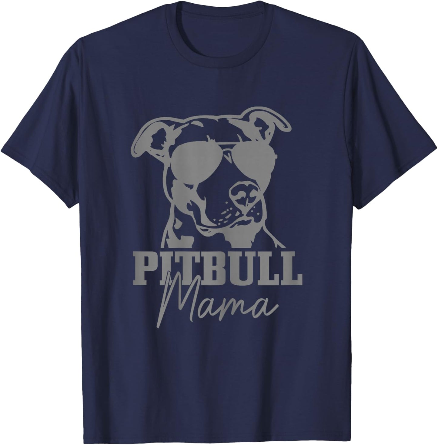 Pitbull Mom Funny Cute Dog Pitbull Mama T-Shirt - T-Shirt | Navy