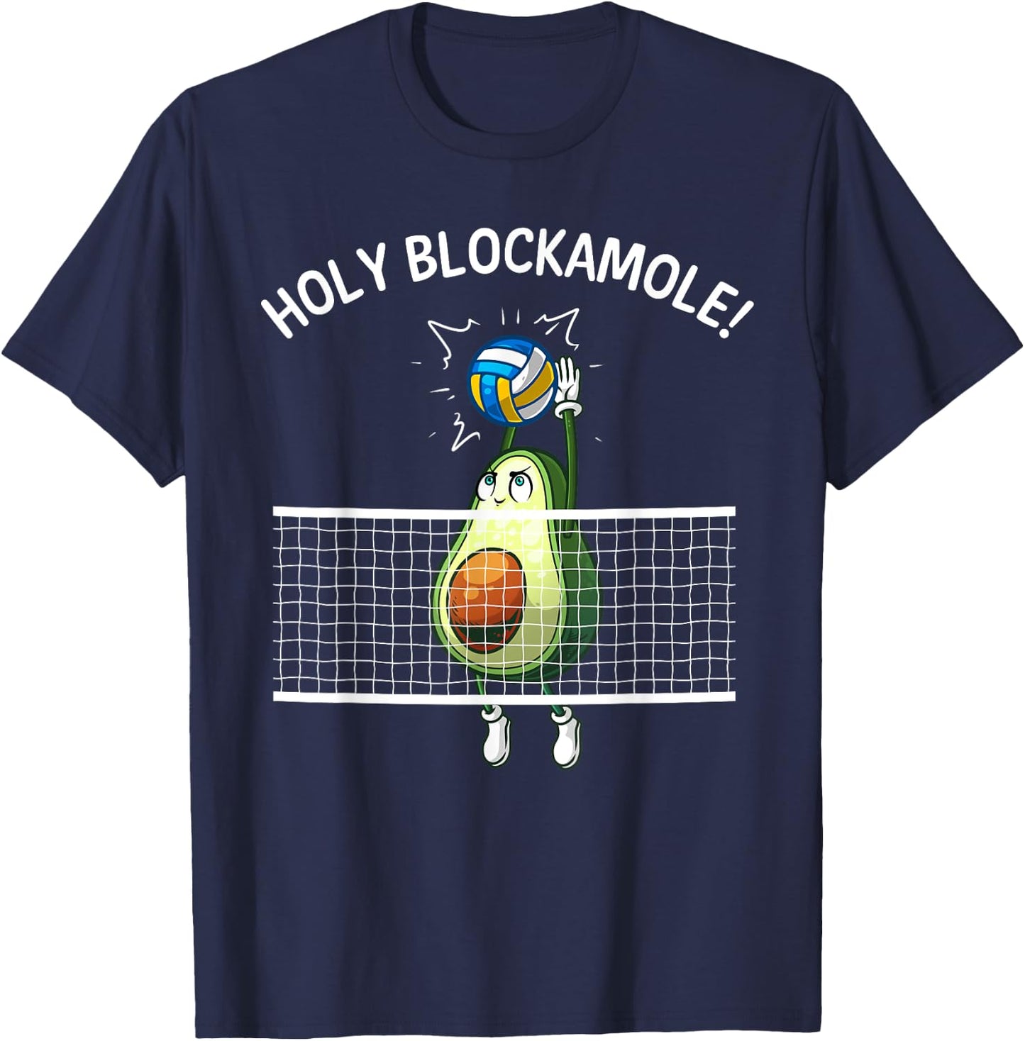 Funny Volleyball Women Holy Guacamole Player Blocker T-Shirt - T-Shirt | Navy