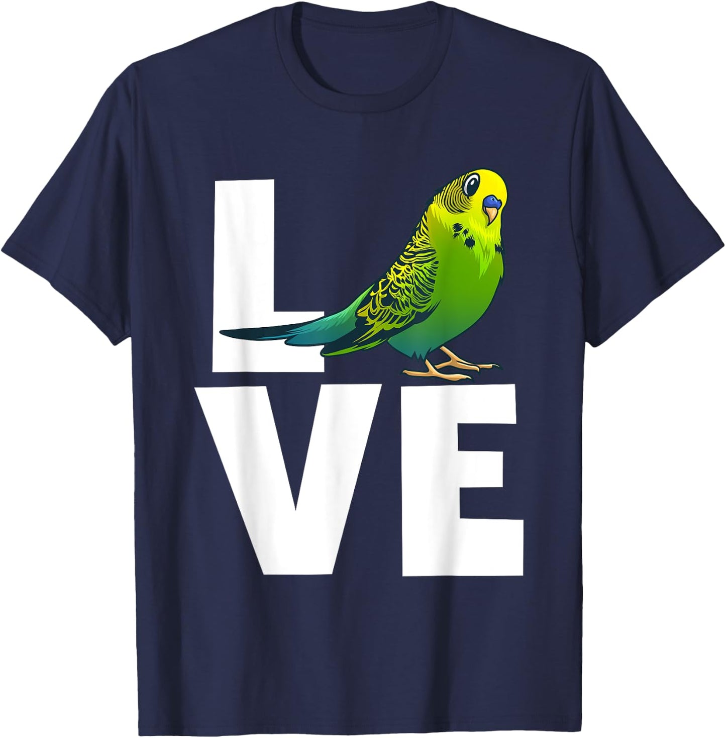 Cute Budgerigar Design Women Budgie Parakeet Animal T-Shirt - T-Shirt | Navy
