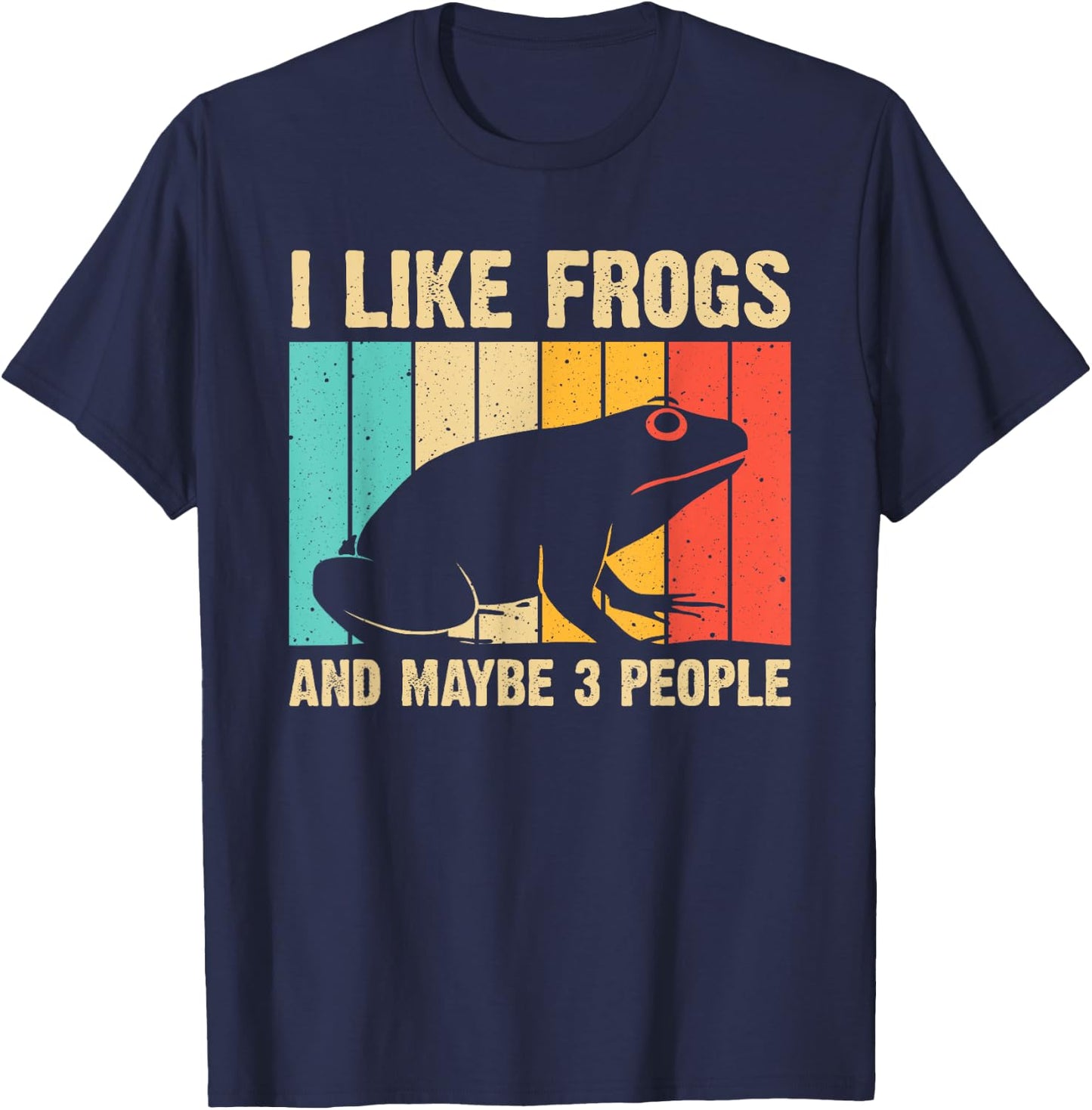 Cute Frog Design For Toad Lover Men Women Amphibian Animals T-Shirt - T-Shirt | Navy