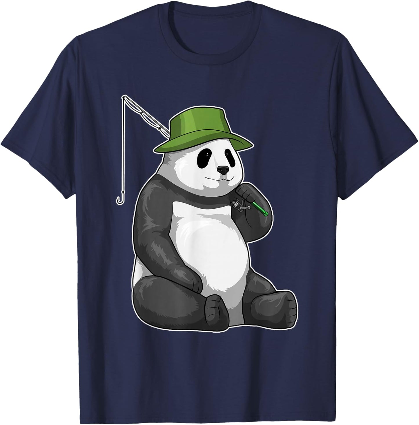 Panda Angler Fishing rod Fishing T-Shirt - T-Shirt | Navy