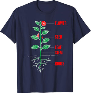 Parts of a Plant Science Gift Teachers Kids and Students T-Shirt - T-Shirt | Navy