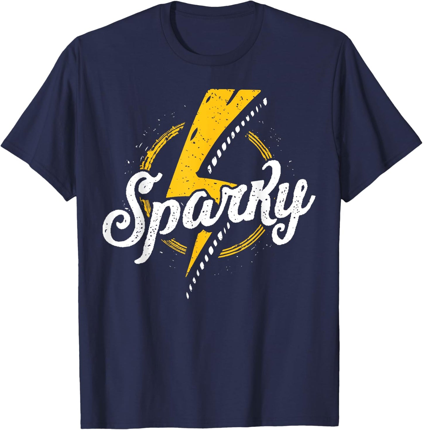 Sparky Electrician Funny Lineman Dad Retro Vintage Gifts Men T-Shirt - T-Shirt | Navy
