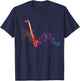 Colorful Bass Clarinet on Music Sheet Contrabass Clarinetist T-Shirt - T-Shirt | Navy