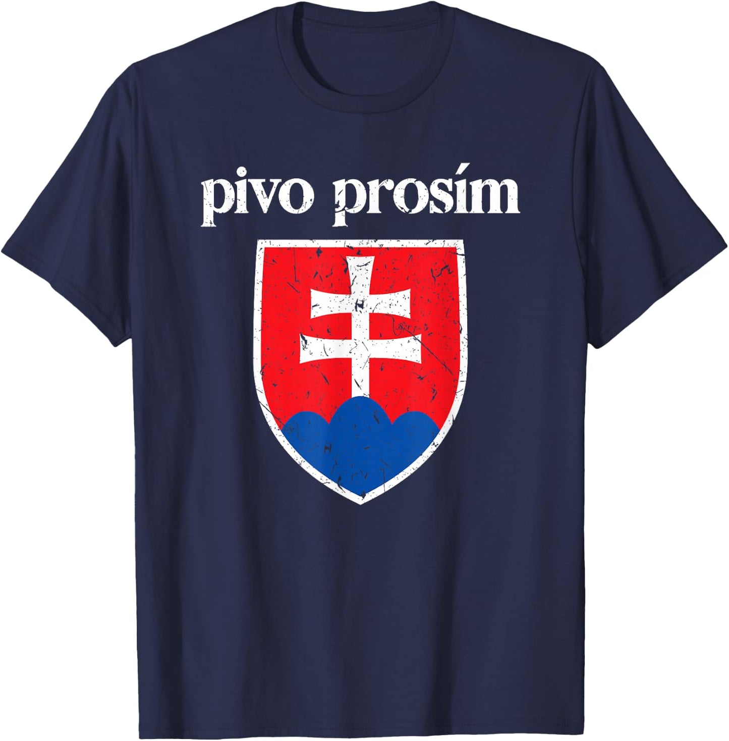 Beer Please Slovak Slovakia Flag Pride Pivo, Prosím T-Shirt - T-Shirt | Navy