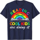 Rainbow Reading All The Cool Kids Are Doing It Bookworm Kids T-Shirt - T-Shirt | Navy