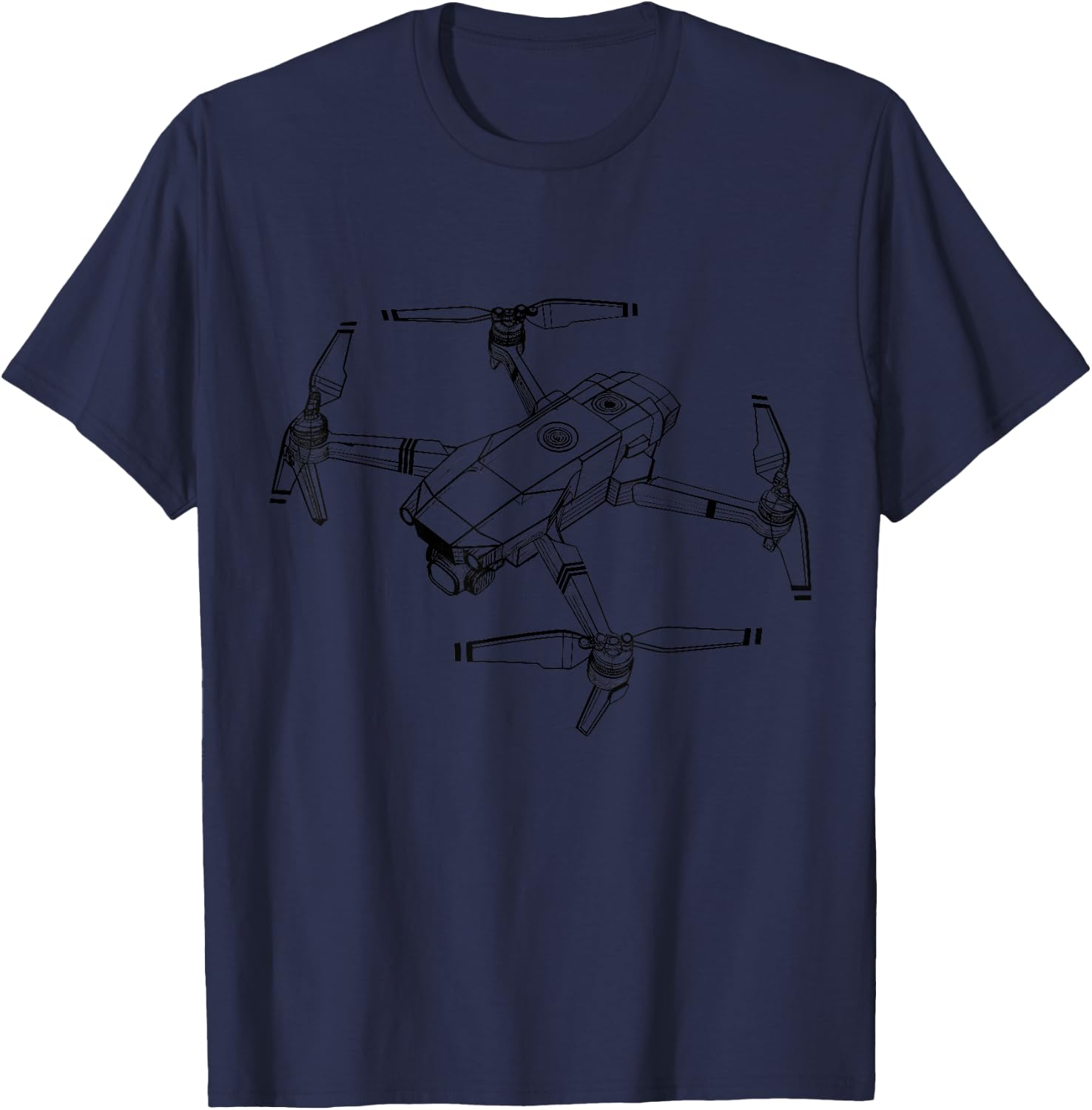 Drone Pilot Quadcopter Operator RC Minimalist Blueprint T-Shirt - T-Shirt | Navy