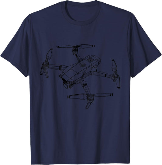 Drone Pilot Quadcopter Operator RC Minimalist Blueprint T-Shirt - T-Shirt | Navy