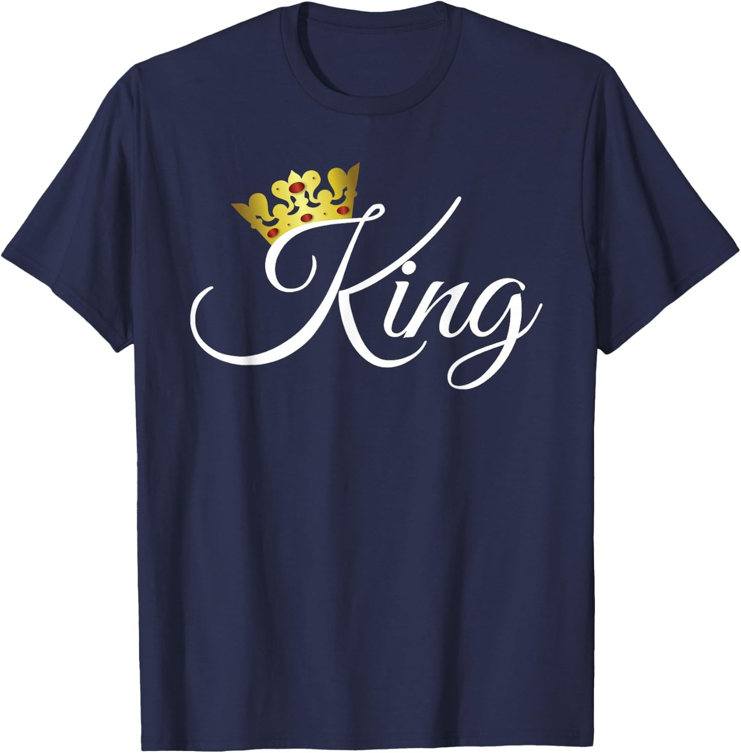 King and Queen Shirts Matching Couple Outfits T-Shirt - T-Shirt | Navy