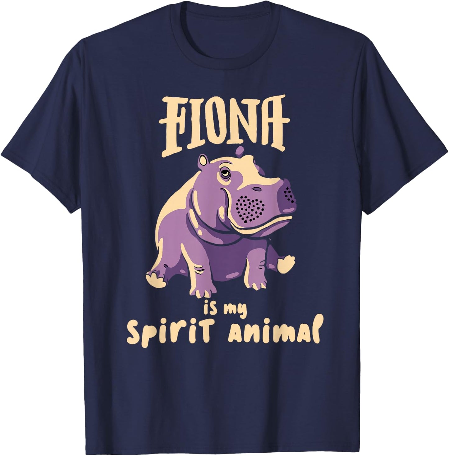 Fiona The Hippo Spirit Animal Shirt #TeamFiona Baby Hippo T-Shirt - T-Shirt | Navy