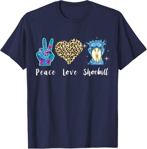 Shoebill Love Peace African Bird Shoebill Bird African Stork T-Shirt - T-Shirt | Navy