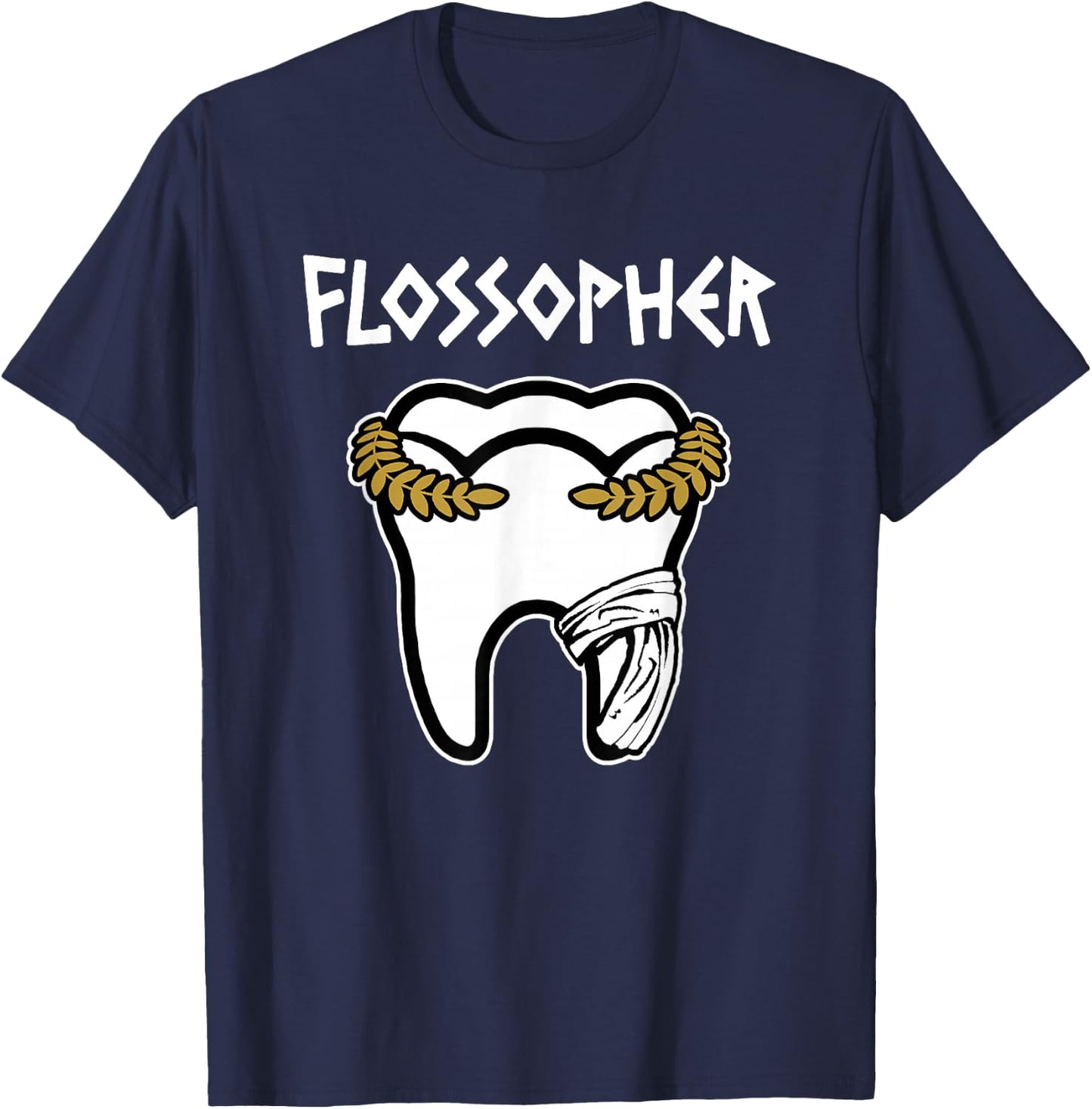 Funny Dentist Dental Assistent Pun - Flossopher T-Shirt - T-Shirt | Navy