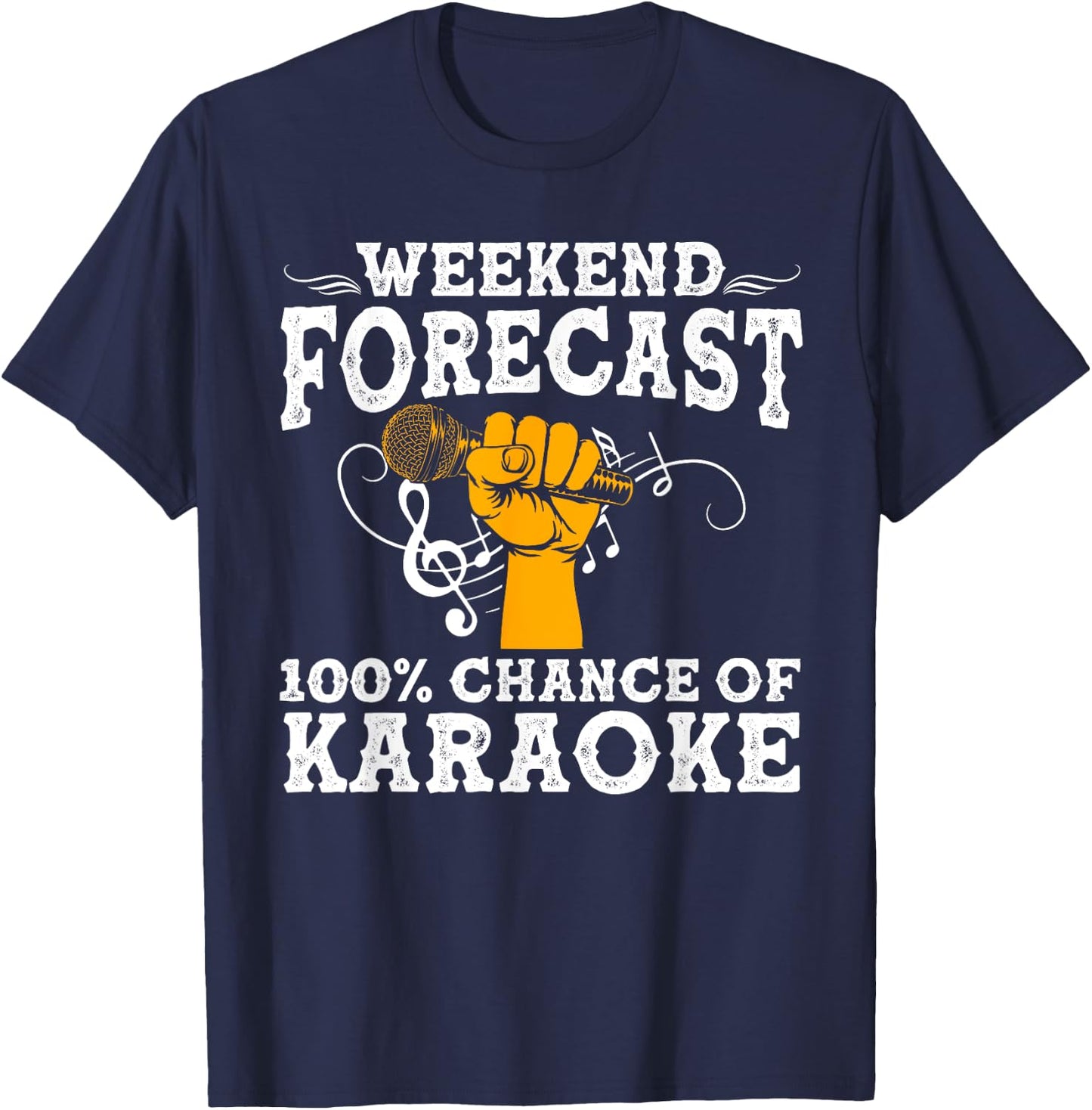 Cool Karaoke Art Men Women Karaoke Box Microphone Singing T-Shirt - T-Shirt | Navy