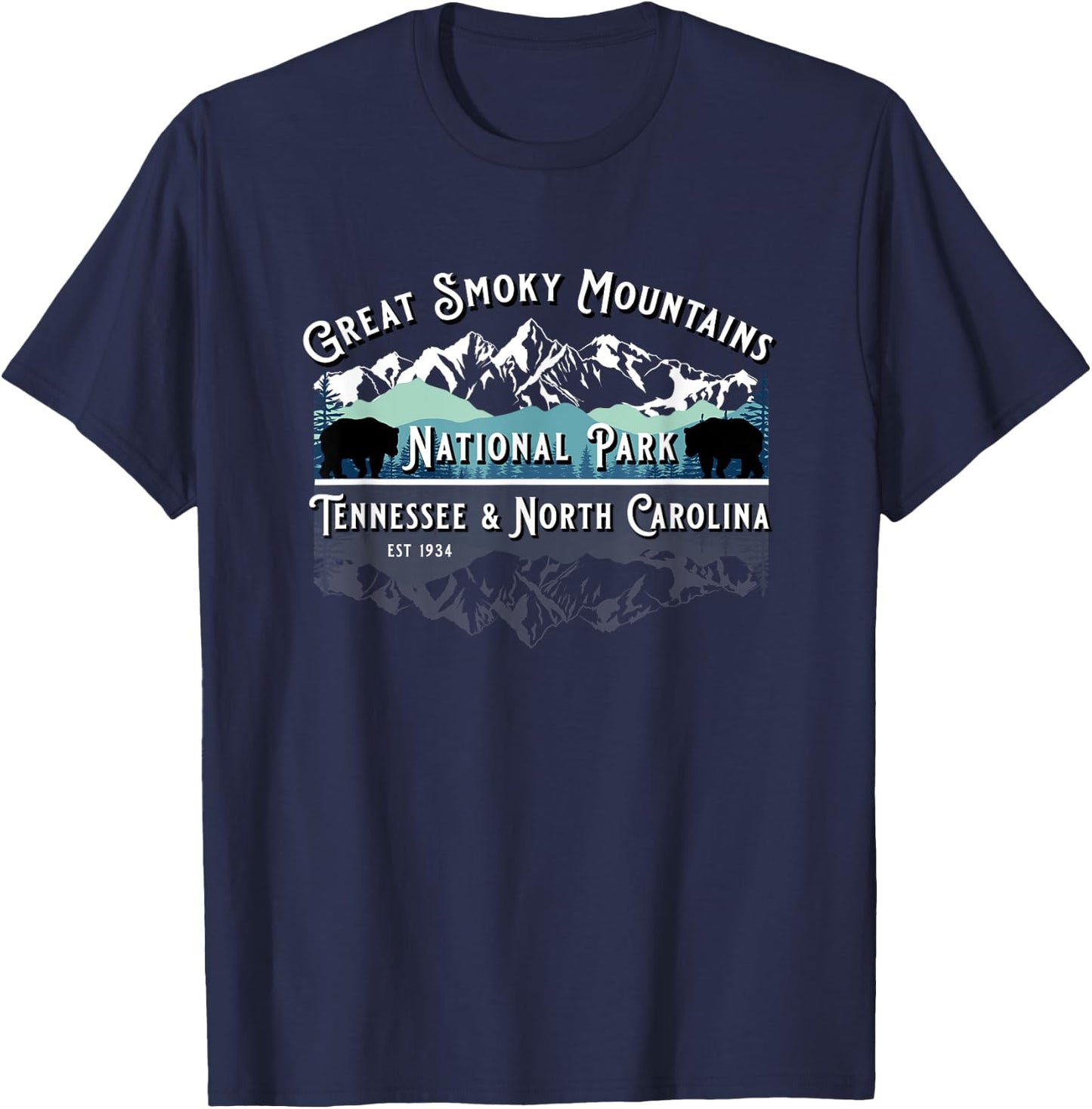 Great Smoky Mountains National Park USA Bear Hiking Souvenir T-Shirt - T-Shirt | Navy