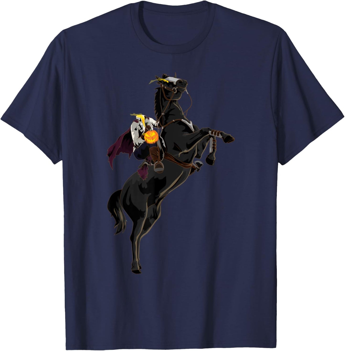 Halloween Sleepy Hollow Headless Horseman T-Shirt - T-Shirt | Navy
