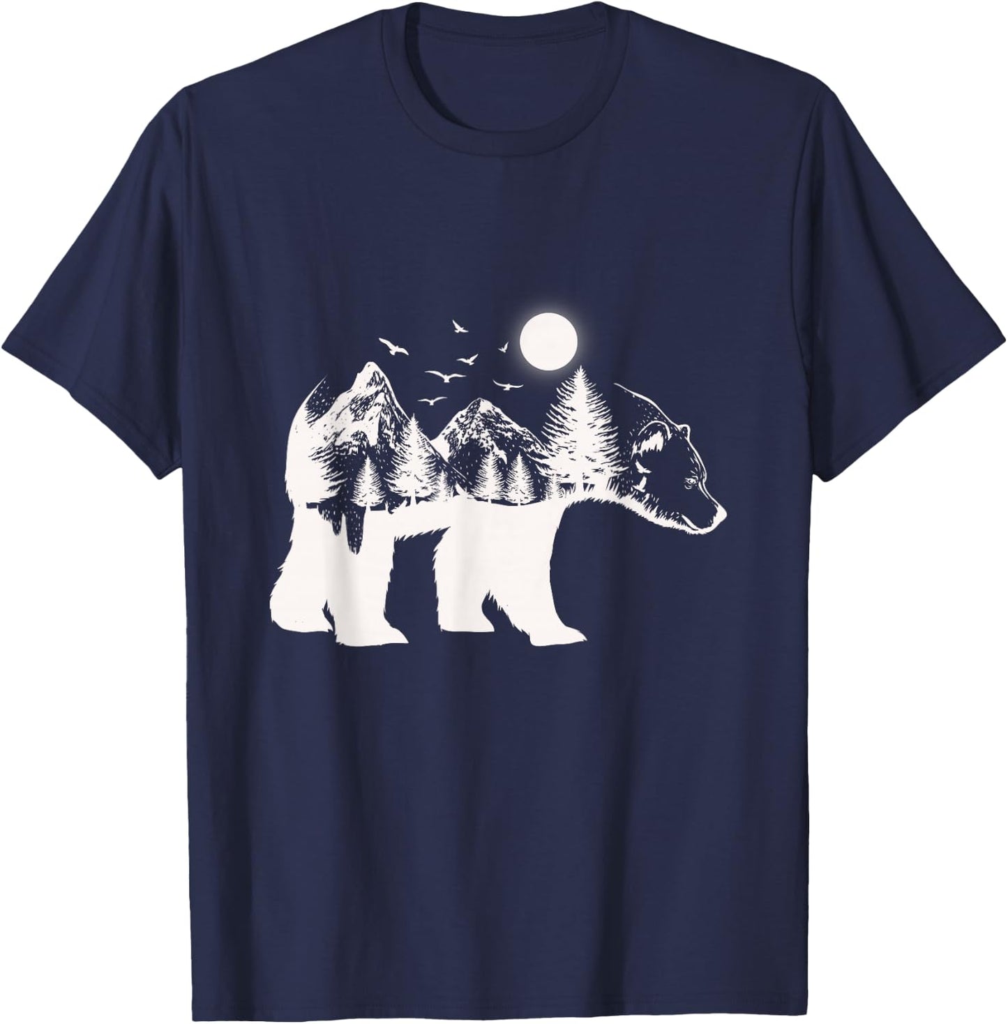 Bear illustration made of trees bears T-Shirt - T-Shirt | Navy
