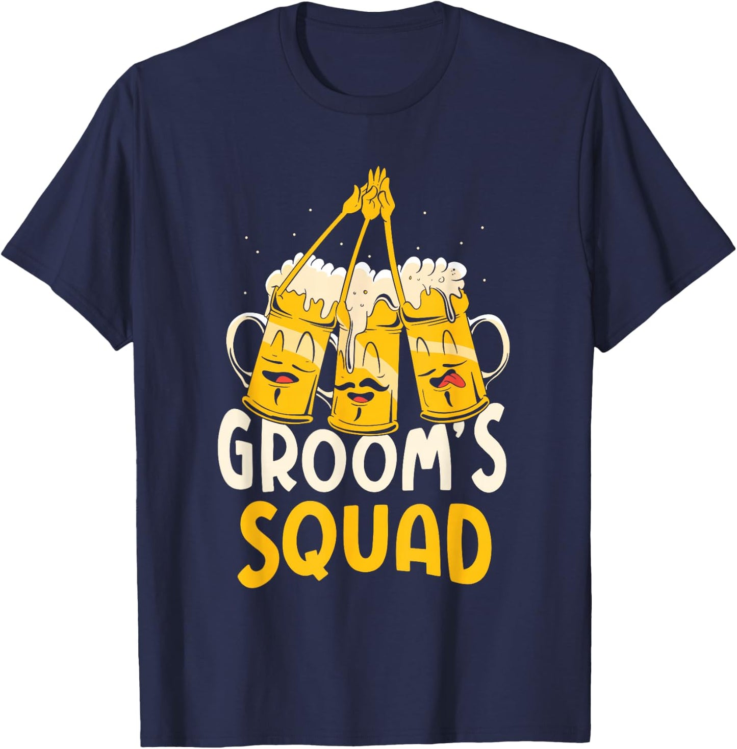 Groom's Squad Team Bachelor Groom Party Bride T-Shirt - T-Shirt | Navy